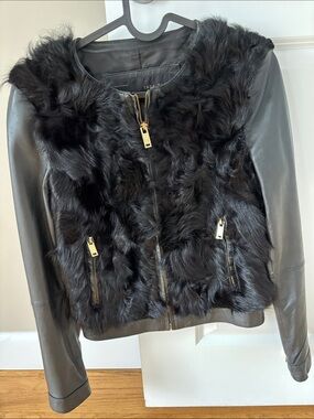 Zara Genuine Leather & Fur Jacket